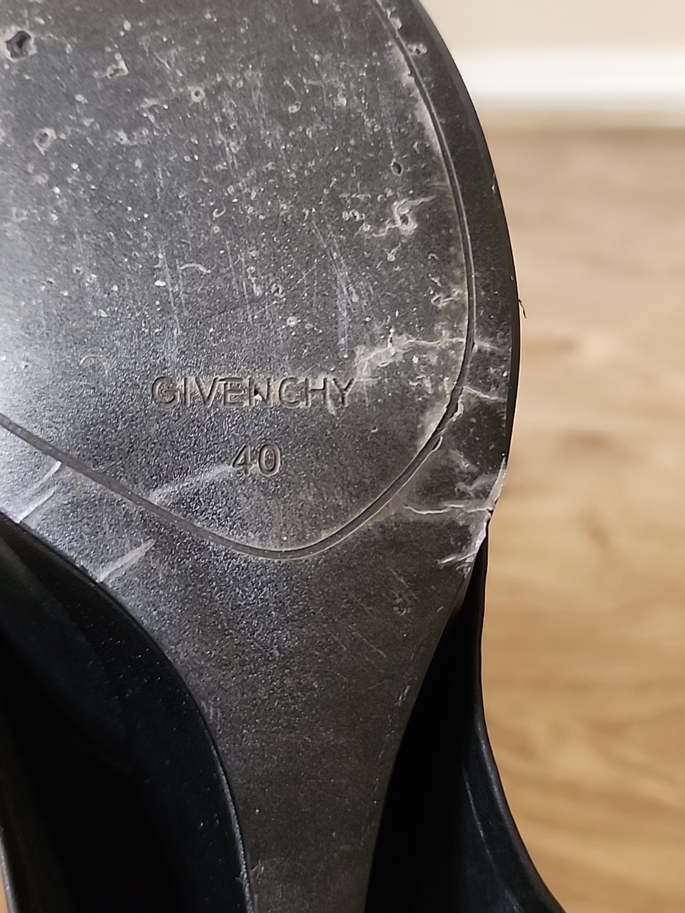Givenchy Shark Lock Wedge Knee High Black Almond Toe Pull On Boot Size 10 - Picture 13 of 17